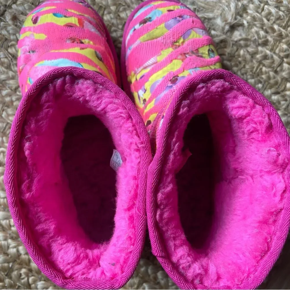 Ugg Women’s Classic Mini Tiger Flower Women's Boots Pink/Yellow (Size 8)